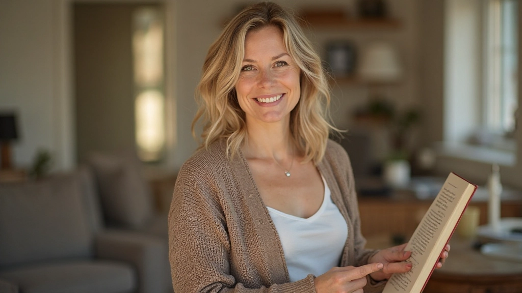 Persoon die trots terugkijkt op haar voltooide journaal met gevoel van accomplishment